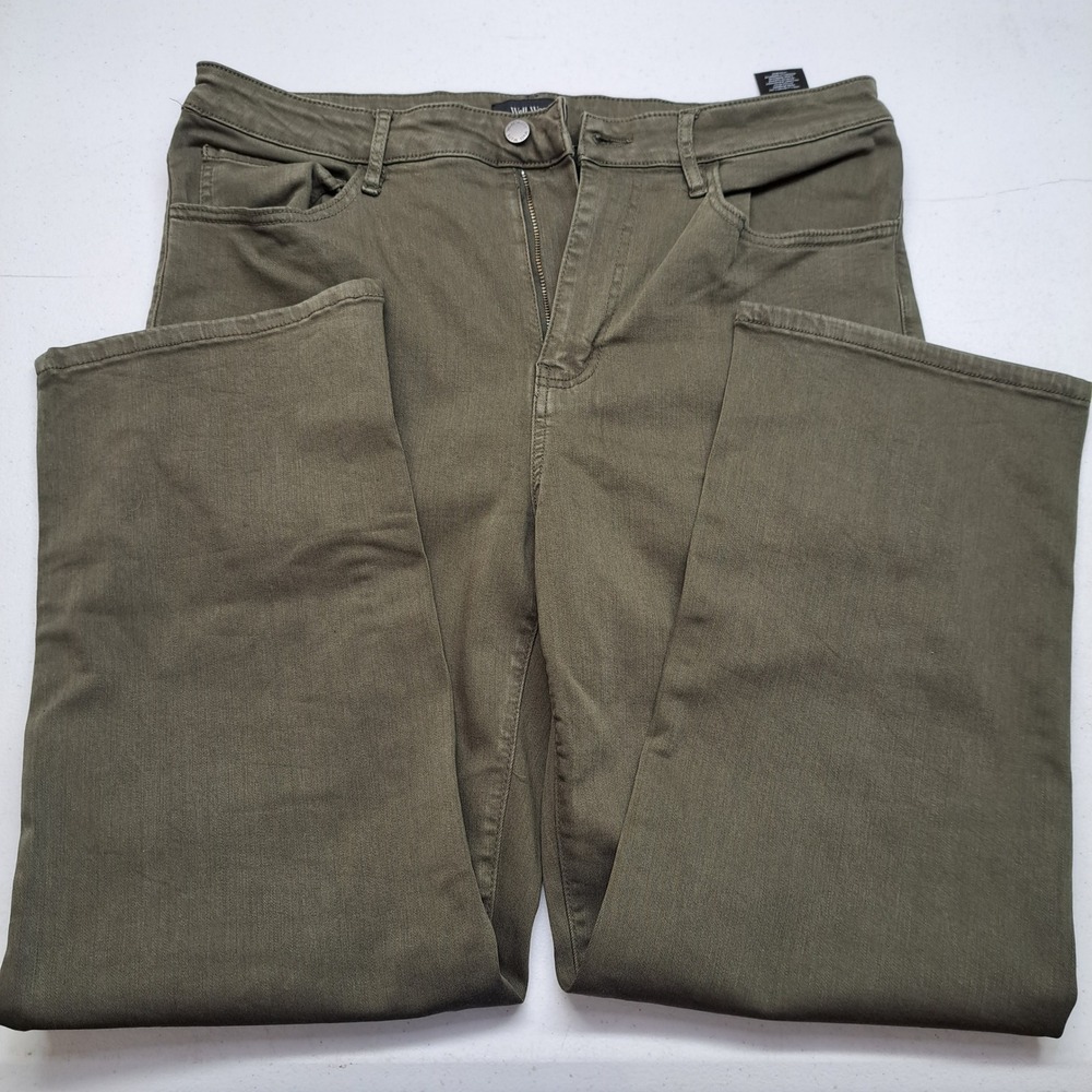 Well Worn Womens Pants 14/34 Olive Green Stretch Straight Leg Pants 1983-252